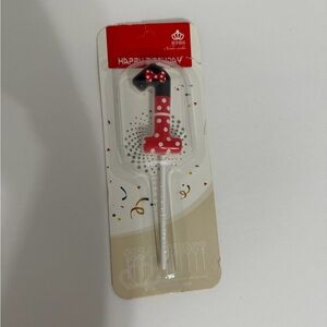 Minnie Mouse Number 1 Birthday Candle Red Polka Dot First Birthday Party